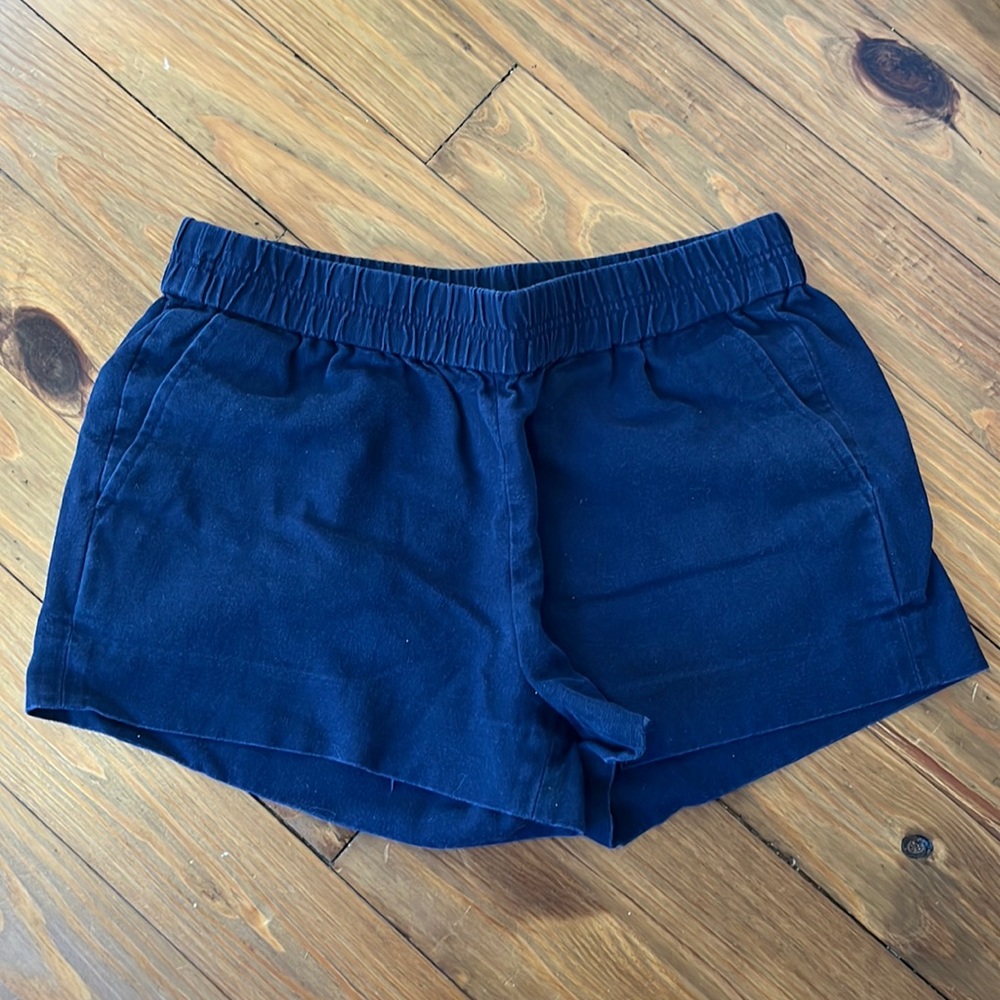 J crew navy elastic waist pull on shorts size 4